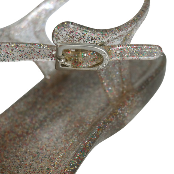Jimmy Choo Glitter Jelly Rubber Thong Sandals Size 39 - Picture 8 of 13